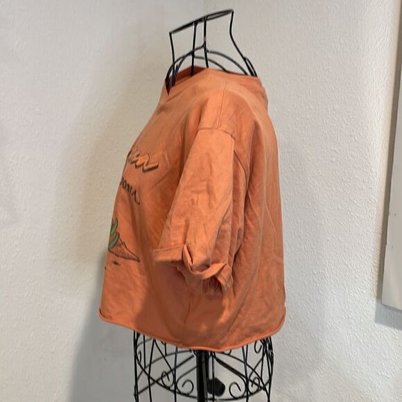 Papaya orange Arizona cropped Tee NWOT size S - Picture 3 of 6